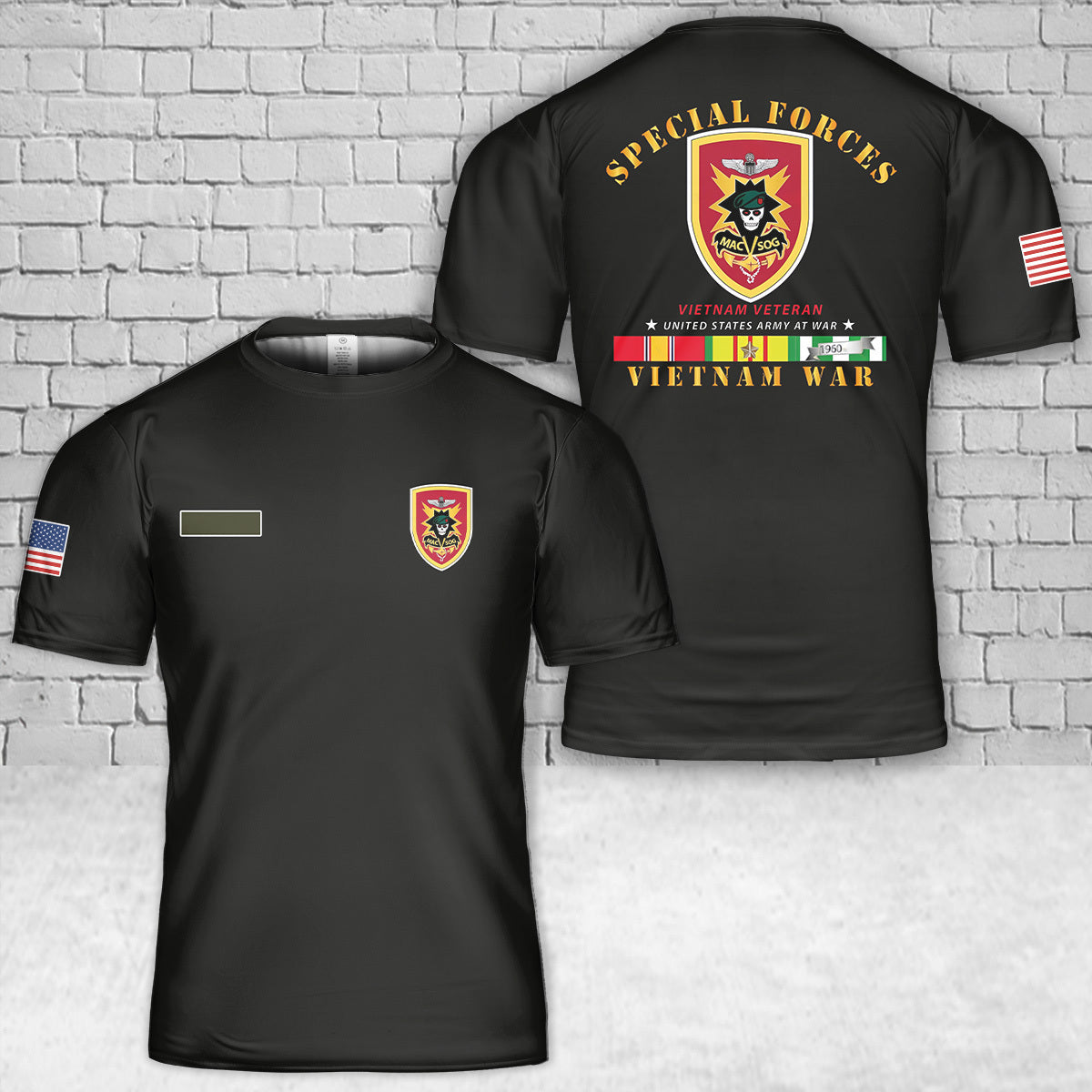 Custom Name US Army Special Forces - MACV SOG Vietnam War T-Shirt 3D