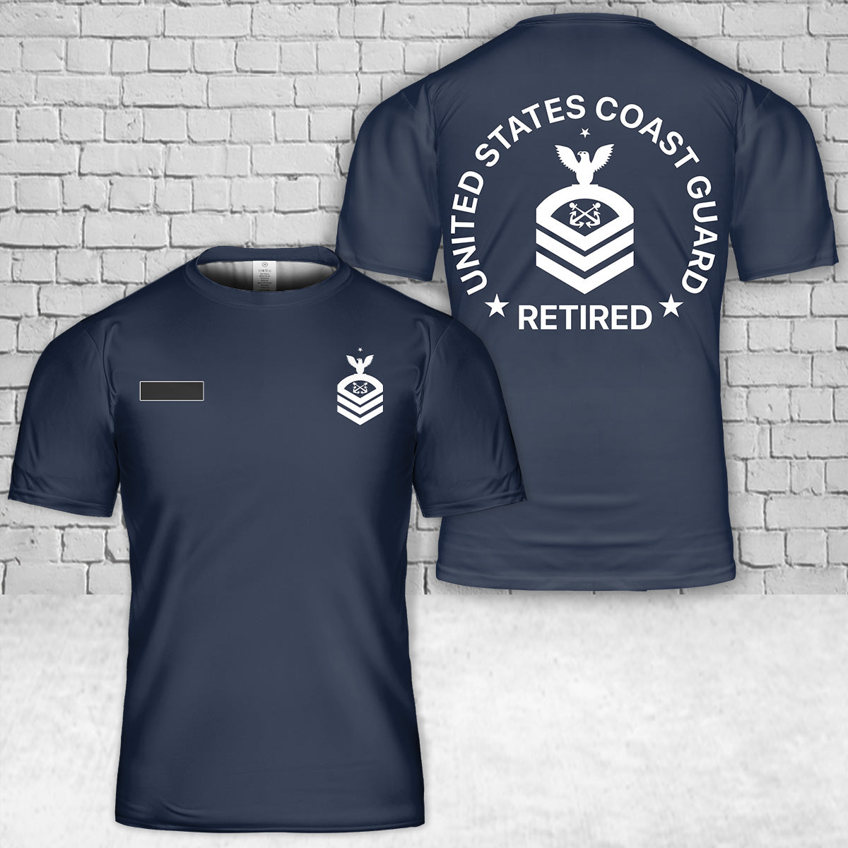 Custom Name US COAST GUARD Retired Senior Chief Petty Officer T-Shirt 3D