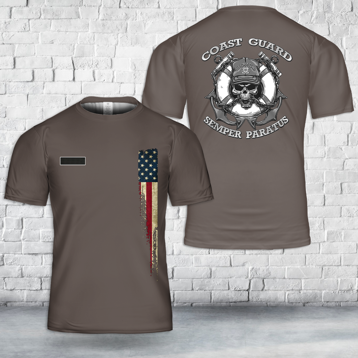 Custom Name US Coast Guard Semper Paratus T-Shirt 3D