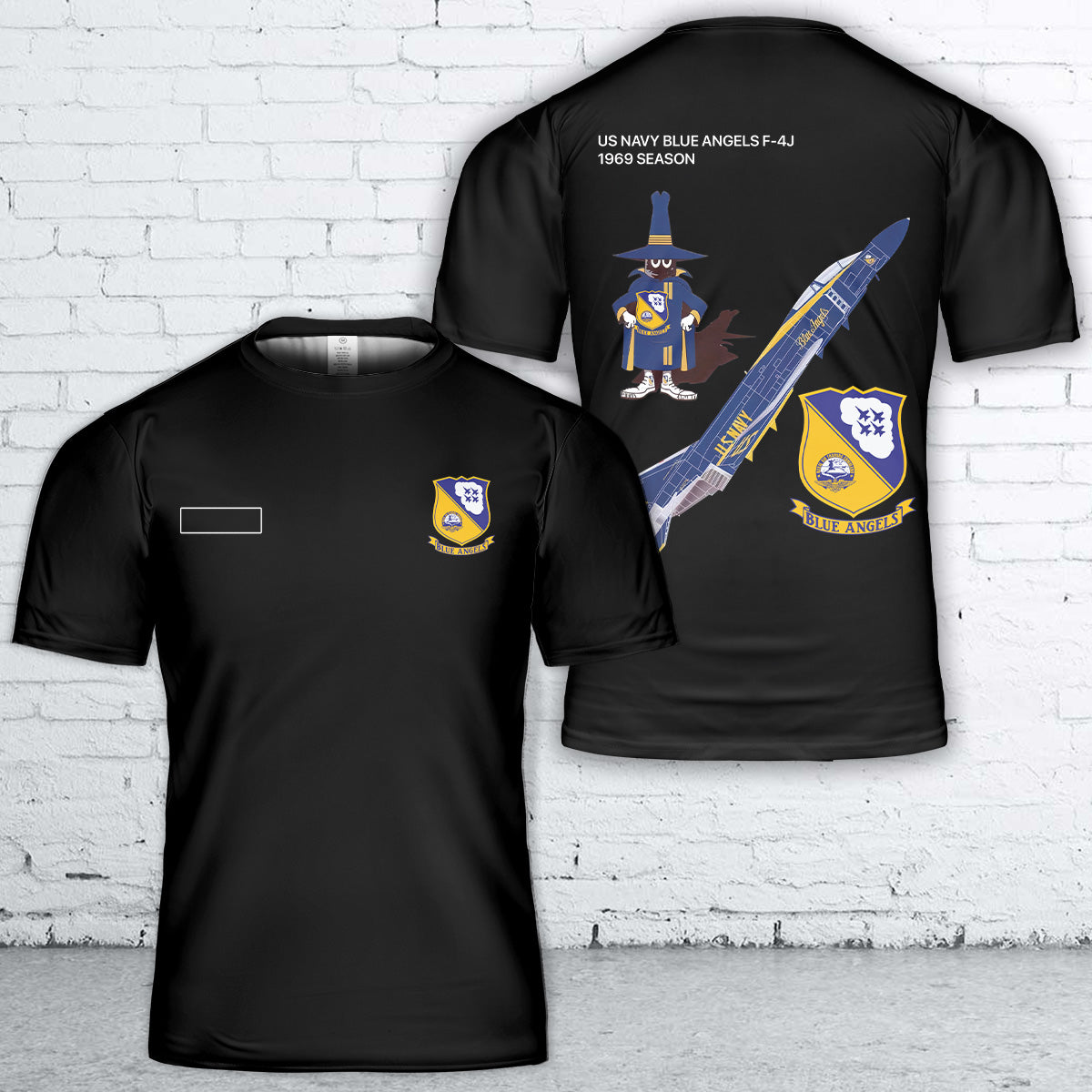 Custom Name US Navy Blue Angels F-4J Phantom II 1969 Season T-Shirt 3D