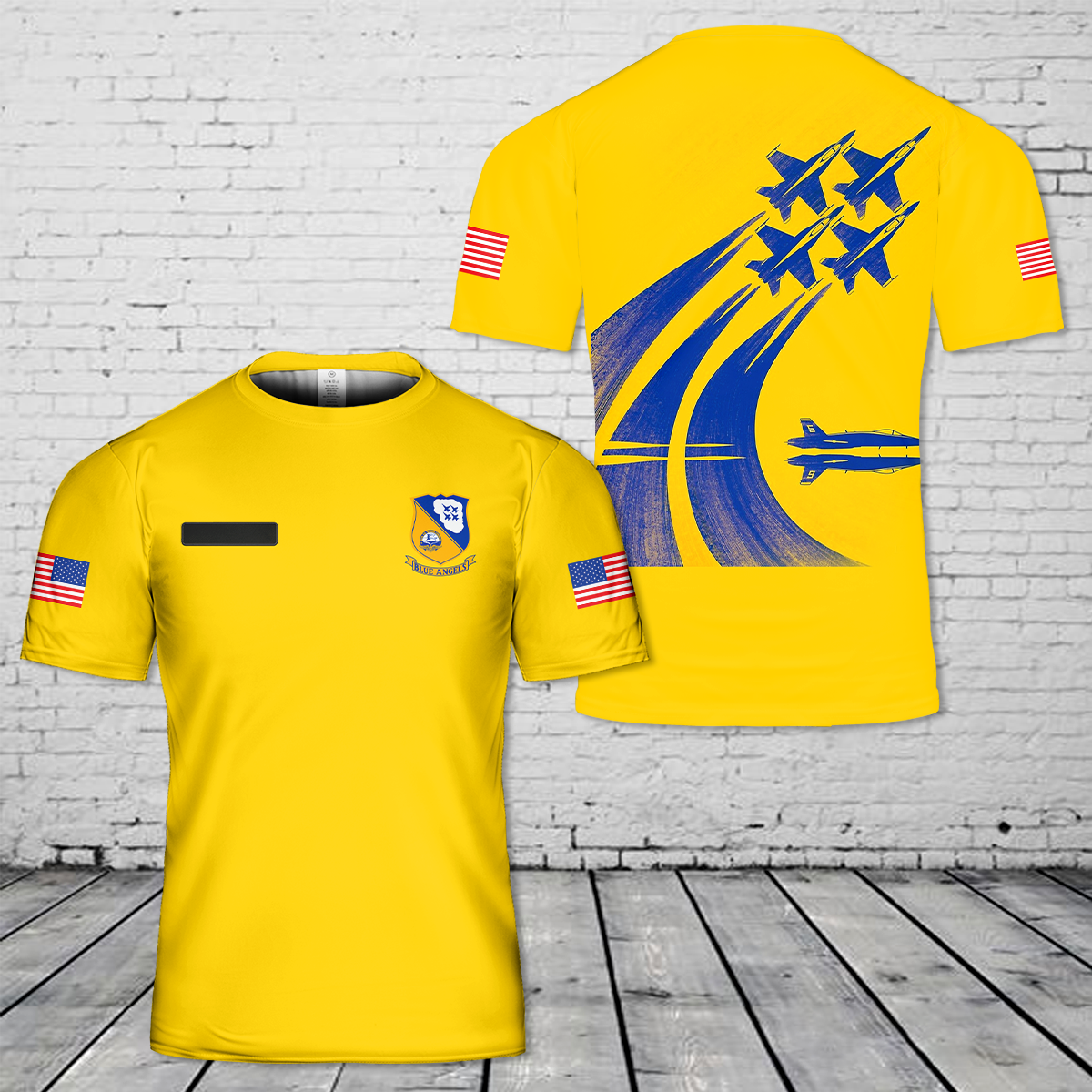 Custom Name US Navy Blue Angels T-Shirt 3D