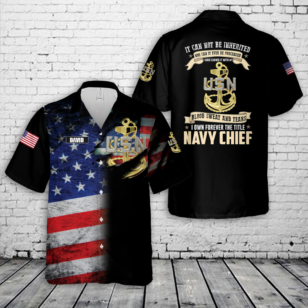 Custom Name US Navy Chief Hawaiian Shirt
