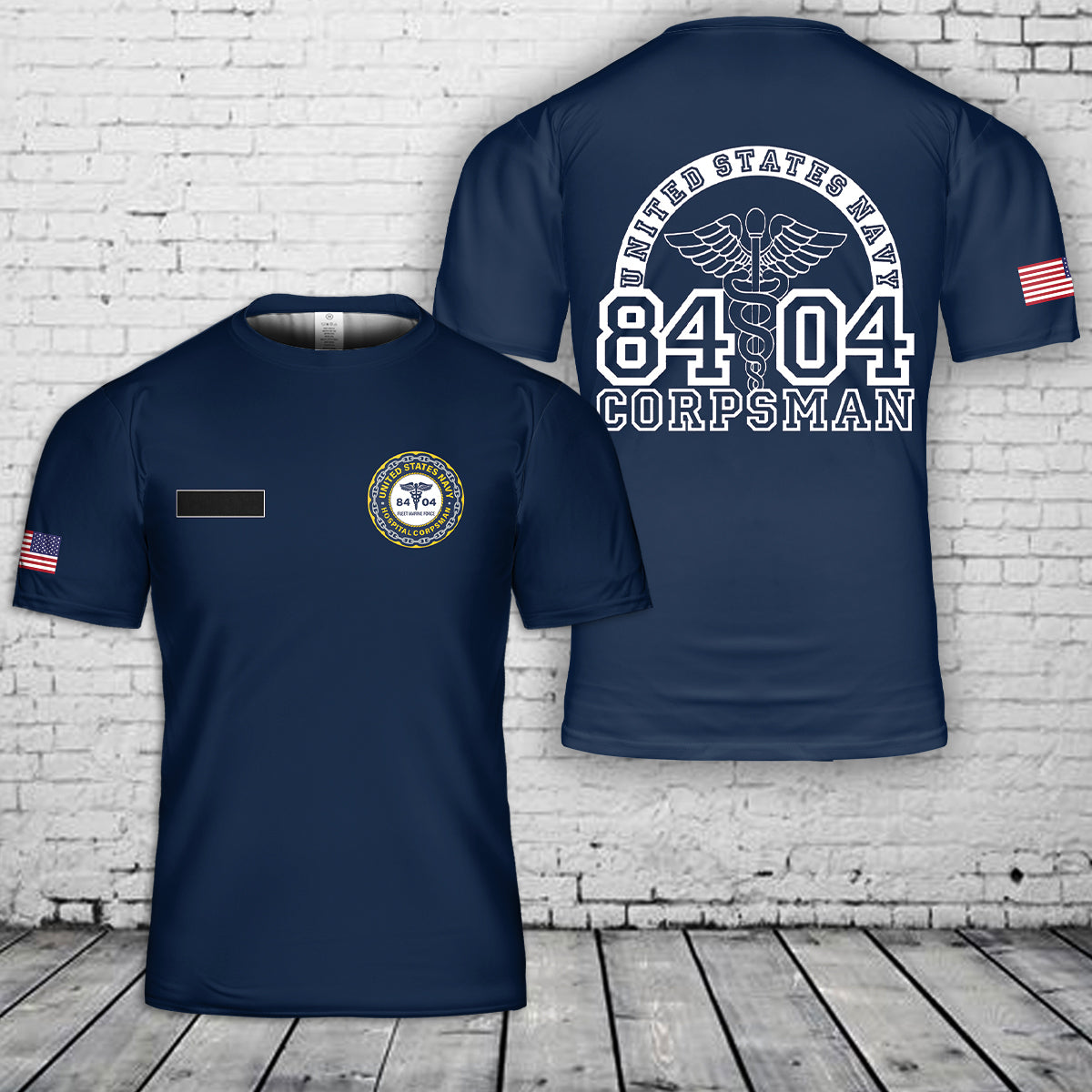 Custom Name US Navy Corpsman 8404 T-Shirt 3D