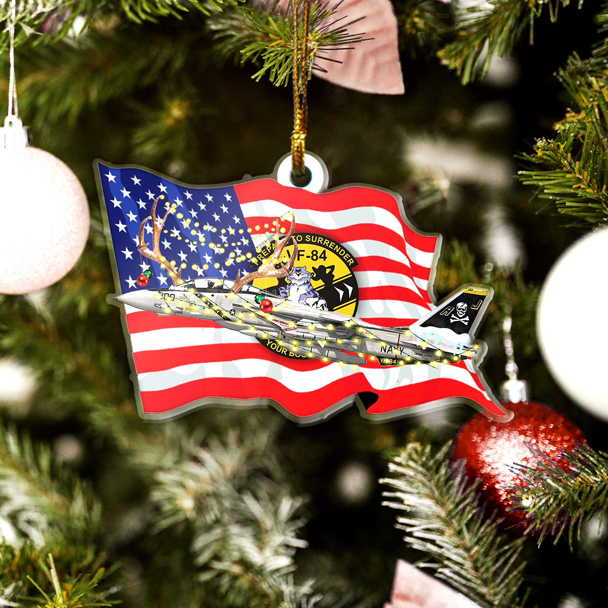 US Navy F-14A Tomcat Of VF-84 'Jolly Rogers' Christmas Ornament