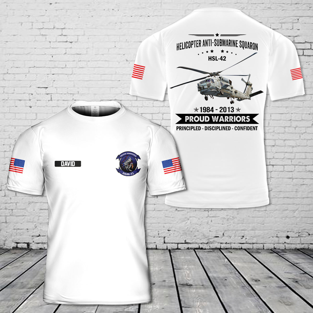 Custom Name US Navy HSM-72 Proud Warriors 3D T-Shirt