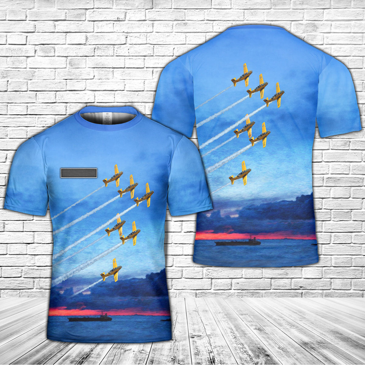 Custom Name US Navy Lima Lima Flight Team Beechcraft T-34 Mentor T-Shirt 3D