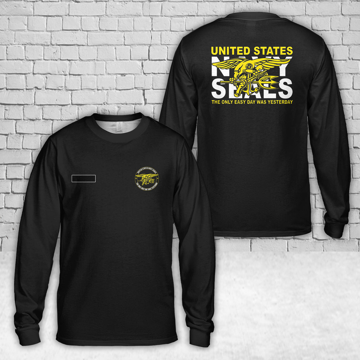 Custom Name US Navy Seals Long Sleeve Shirt