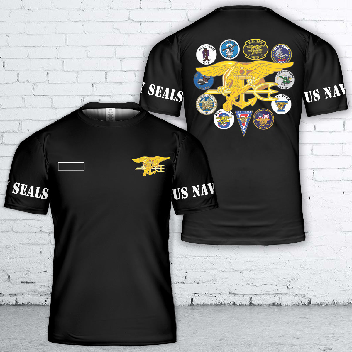 Custom Name US Navy Seals T-Shirt 3D