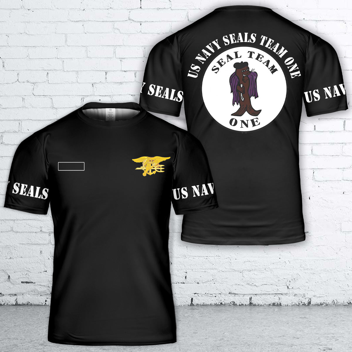 Custom Name US Navy Seals Team One T-Shirt 3D