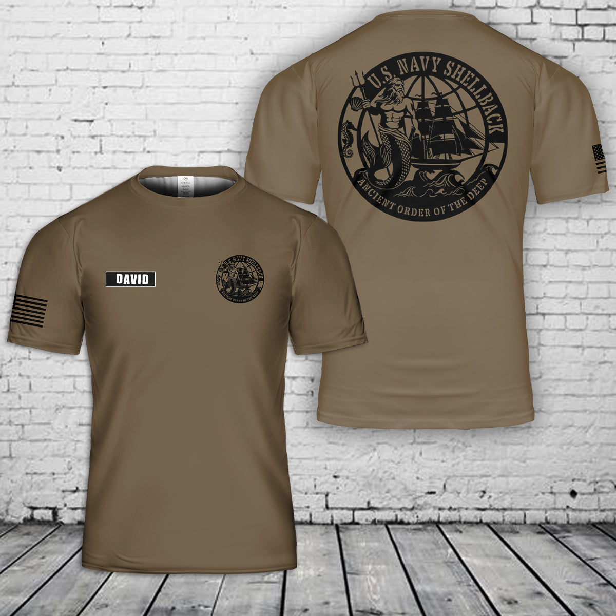 Custom Name US Navy Shellback 3D T-Shirt