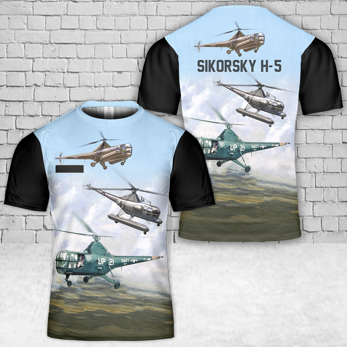 Custom Name US Sikorsky H-5 T-Shirt 3D