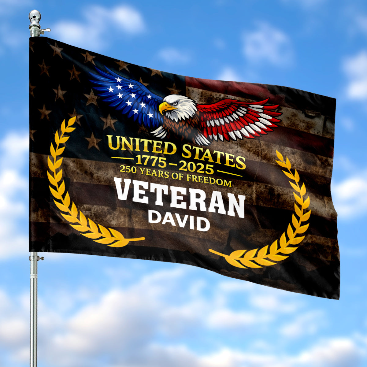 Custom Name United States 250th Anniversary 1776-2026 House Flag