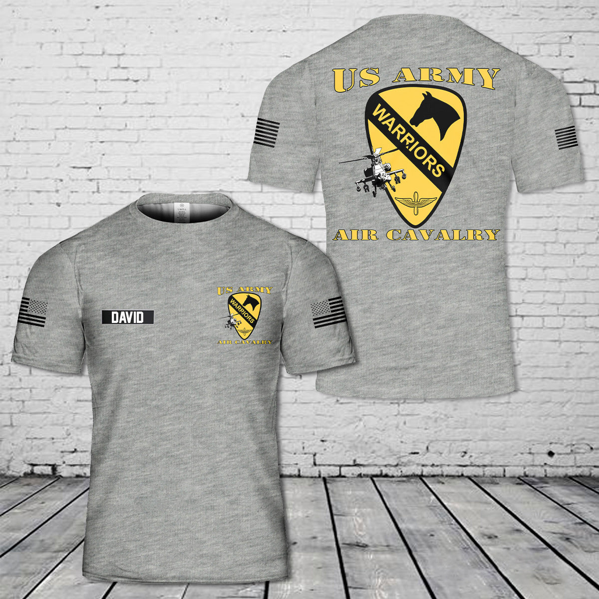 Custom Name United States Army Air Cav T-Shirt 3D