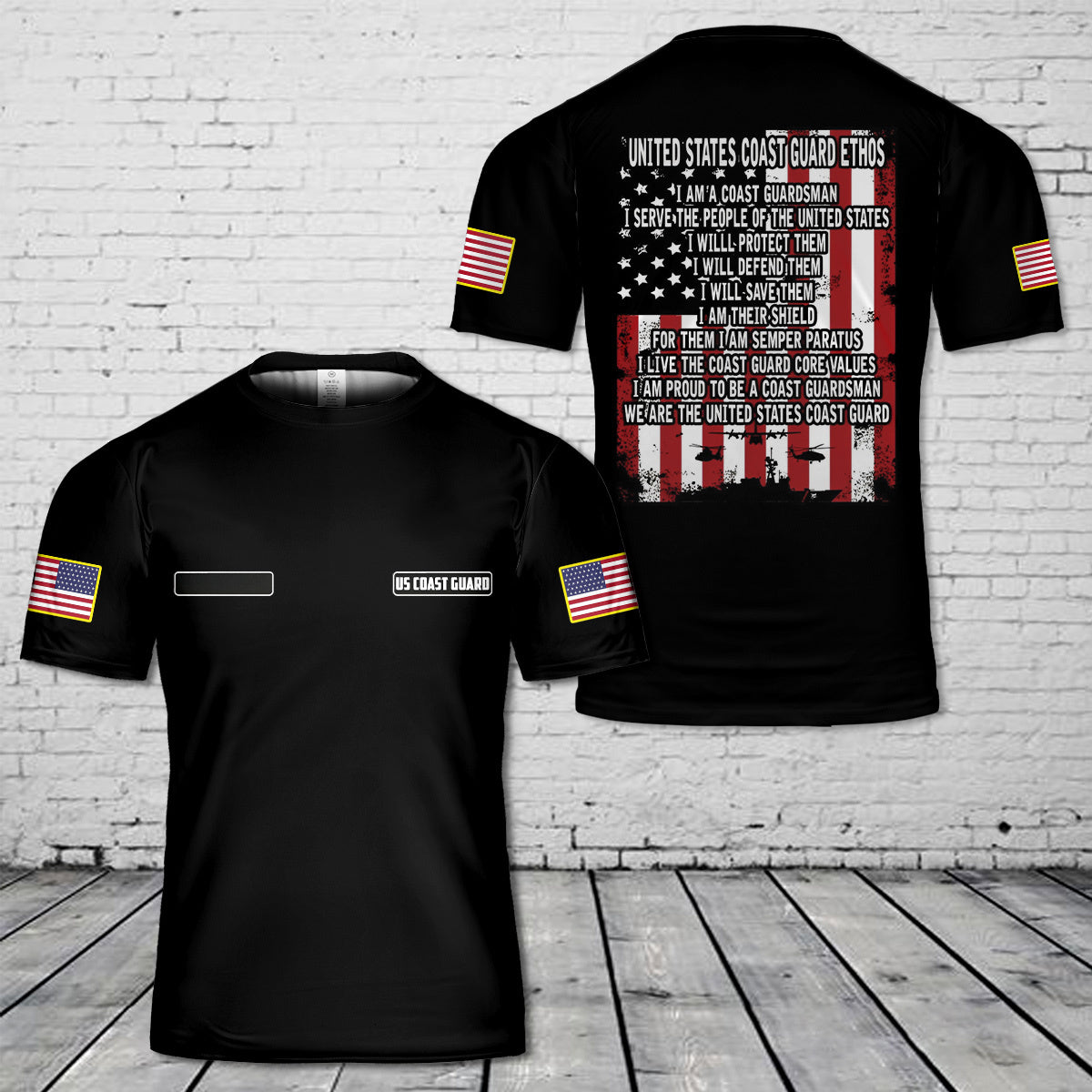 Custom Name United States Coast Guard Man - I Will Save Them T-Shirt 3D