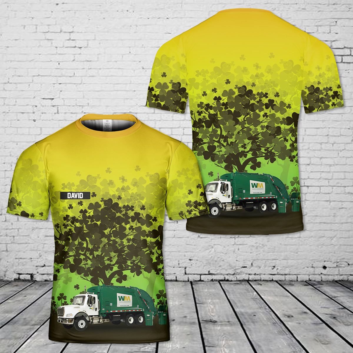 Custom Name US Waste Management Garbage, Patrick's Day 3D T-Shirt