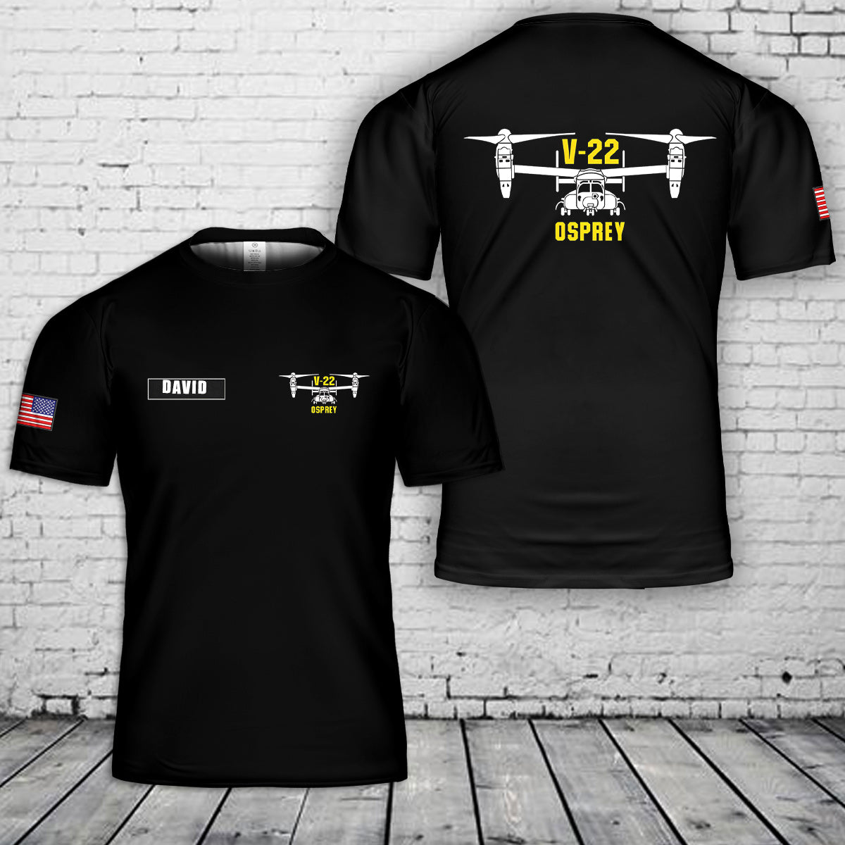 Custom Name V-22 Osprey Aircraft 3D T-Shirt