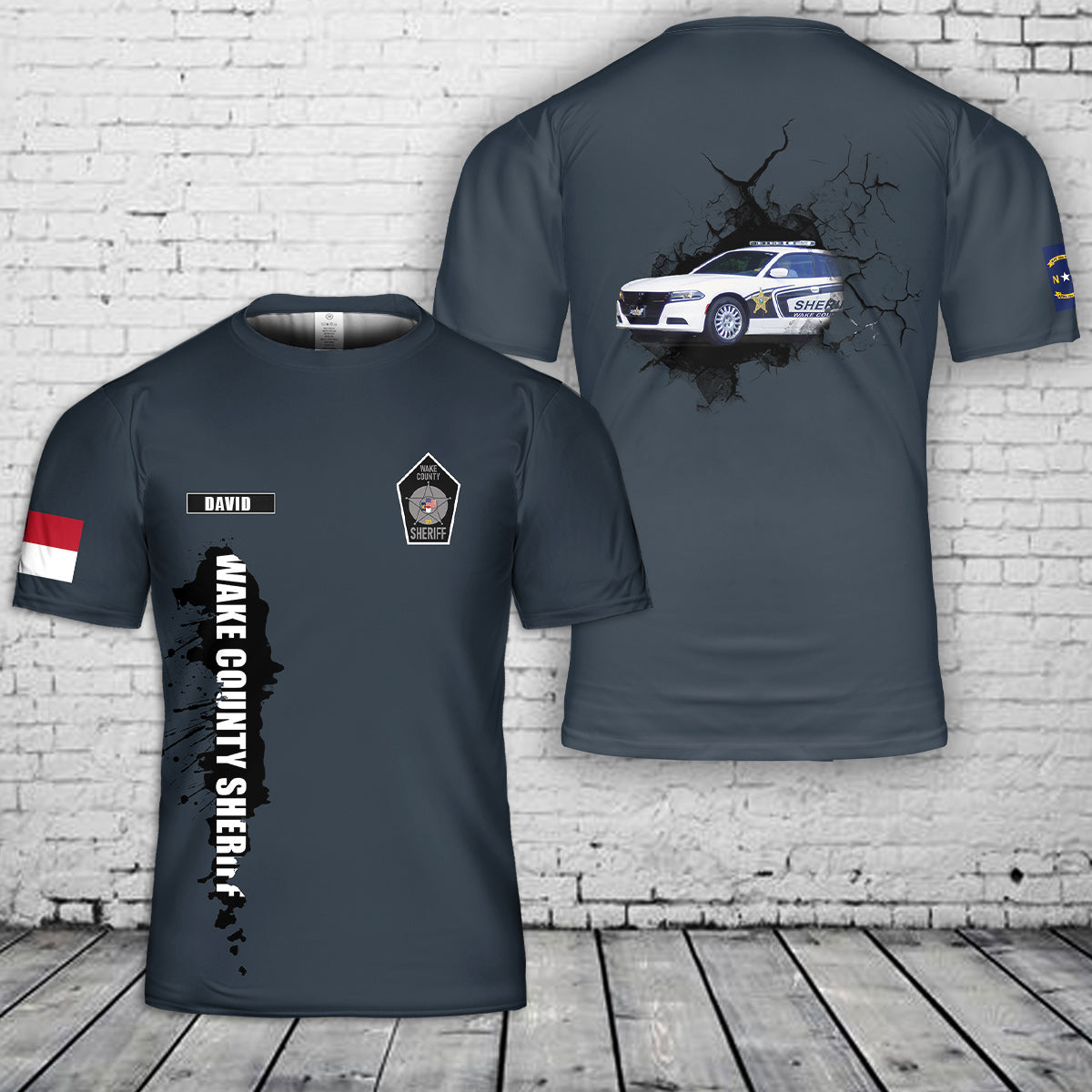 Custom Name Wake County Sheriff North Carolina 3D T-Shirt