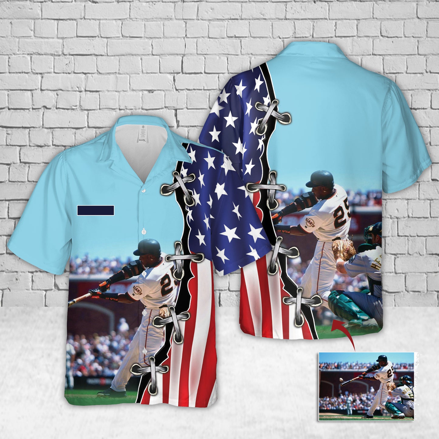 Custom Name & Image Baseball Hawaiian Shirt