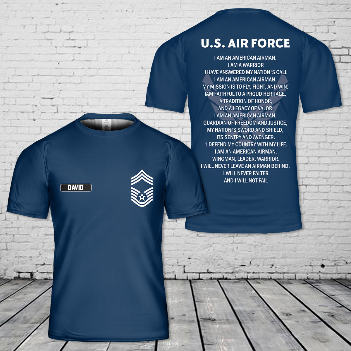 Custom Name & Insignia US Air Force 3D T-Shirt