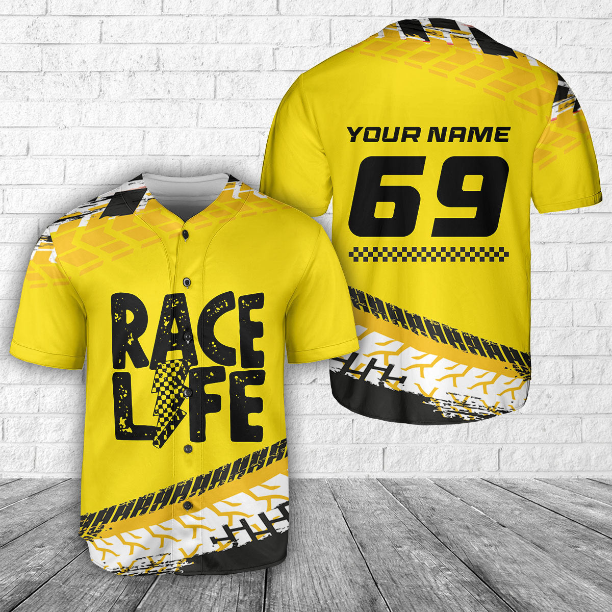 Custom Name & Number Racing Baseball Jersey