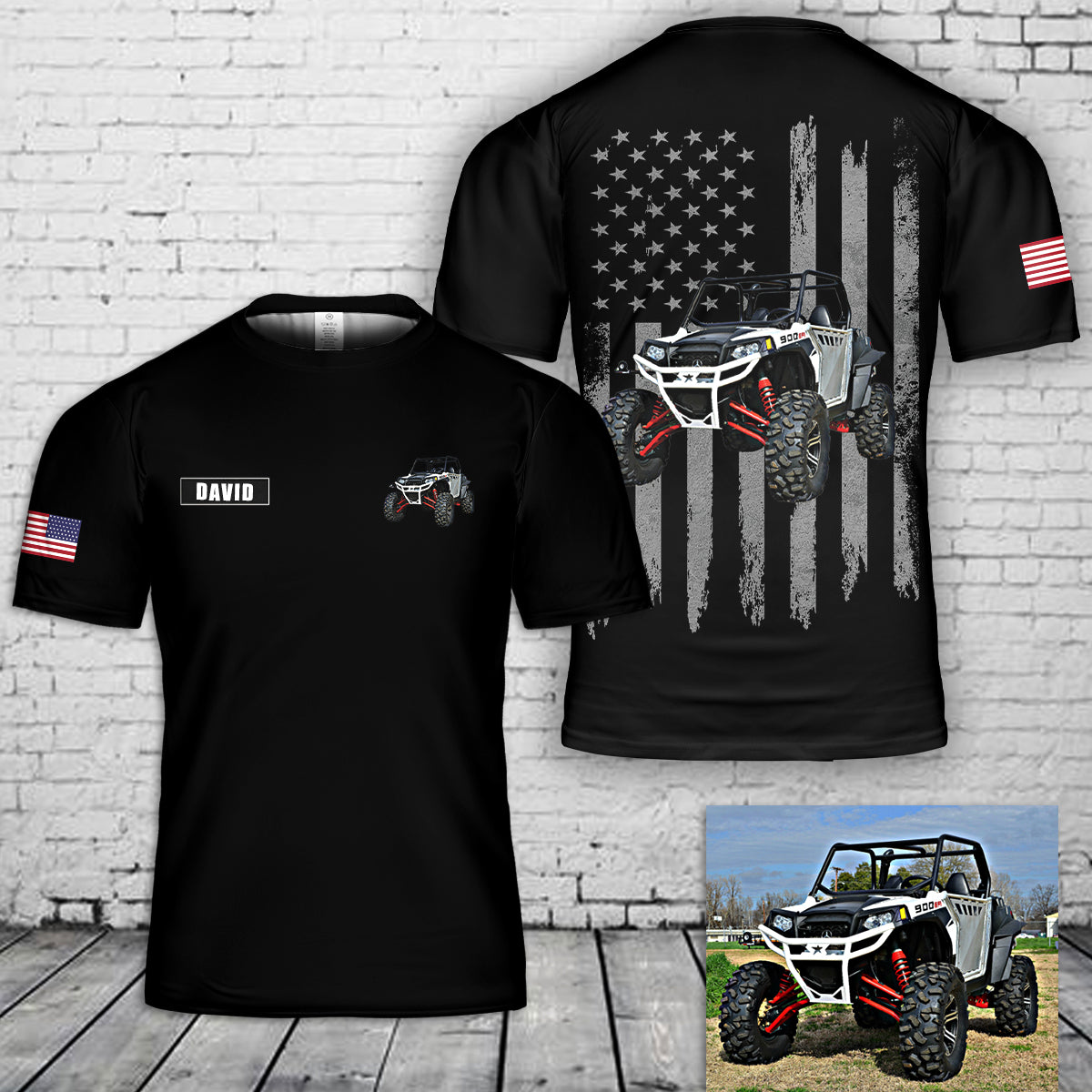 Custom Name & Photo UTV ATV quad Off road 3D T-Shirt