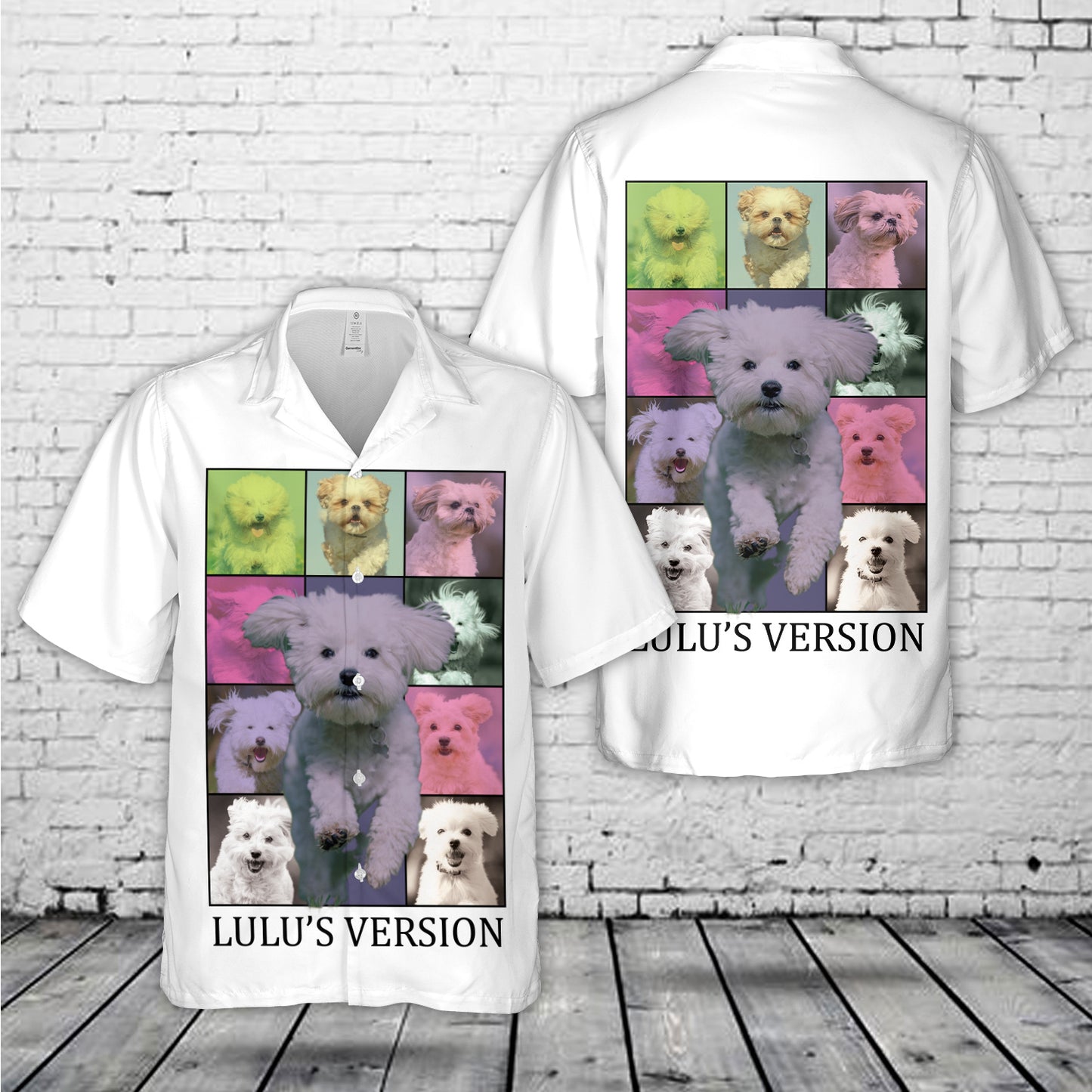 Custom Name & Pictures Dog Regular Fit Hawaiian Shirt