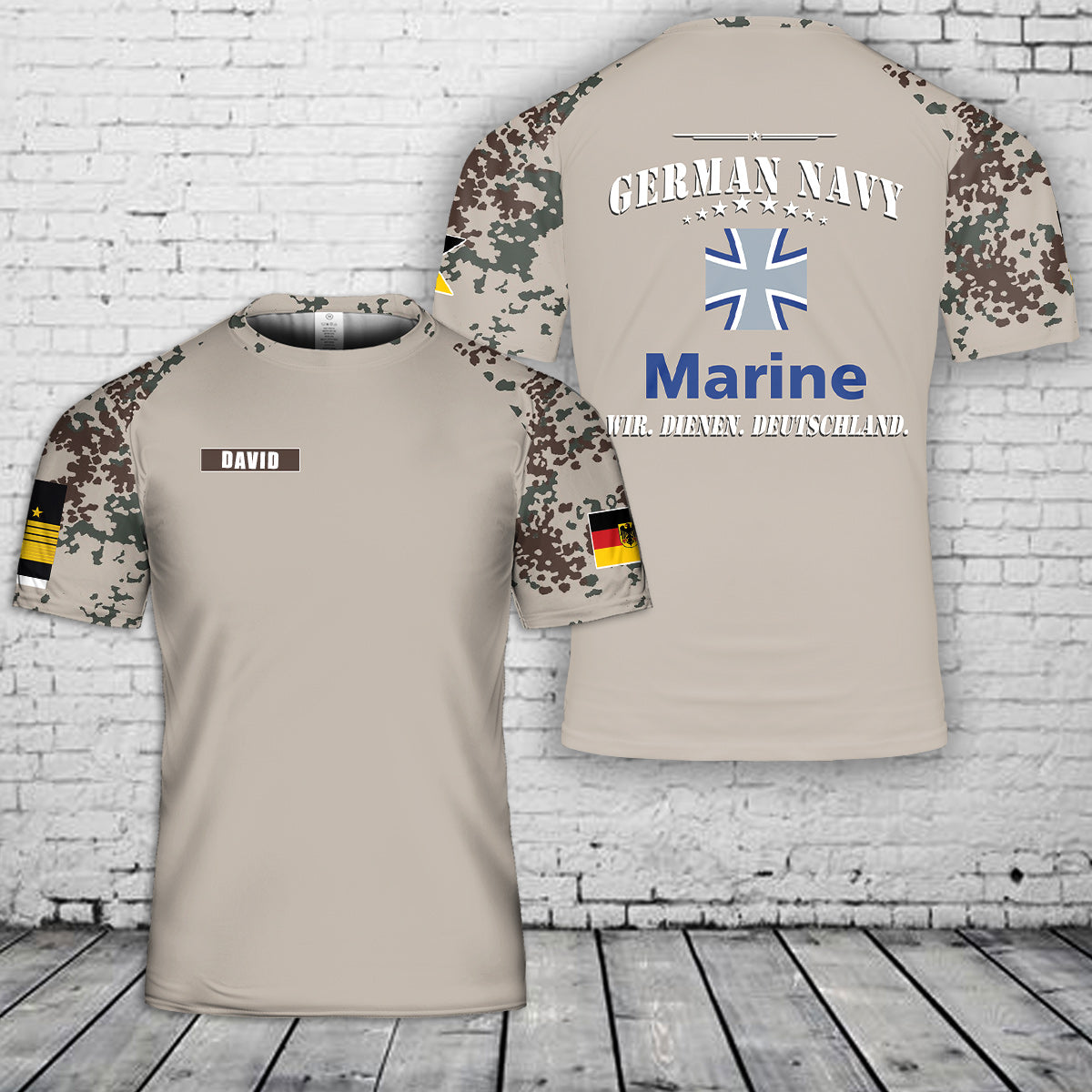Custom Name & Rank German Navy 3D T-Shirt