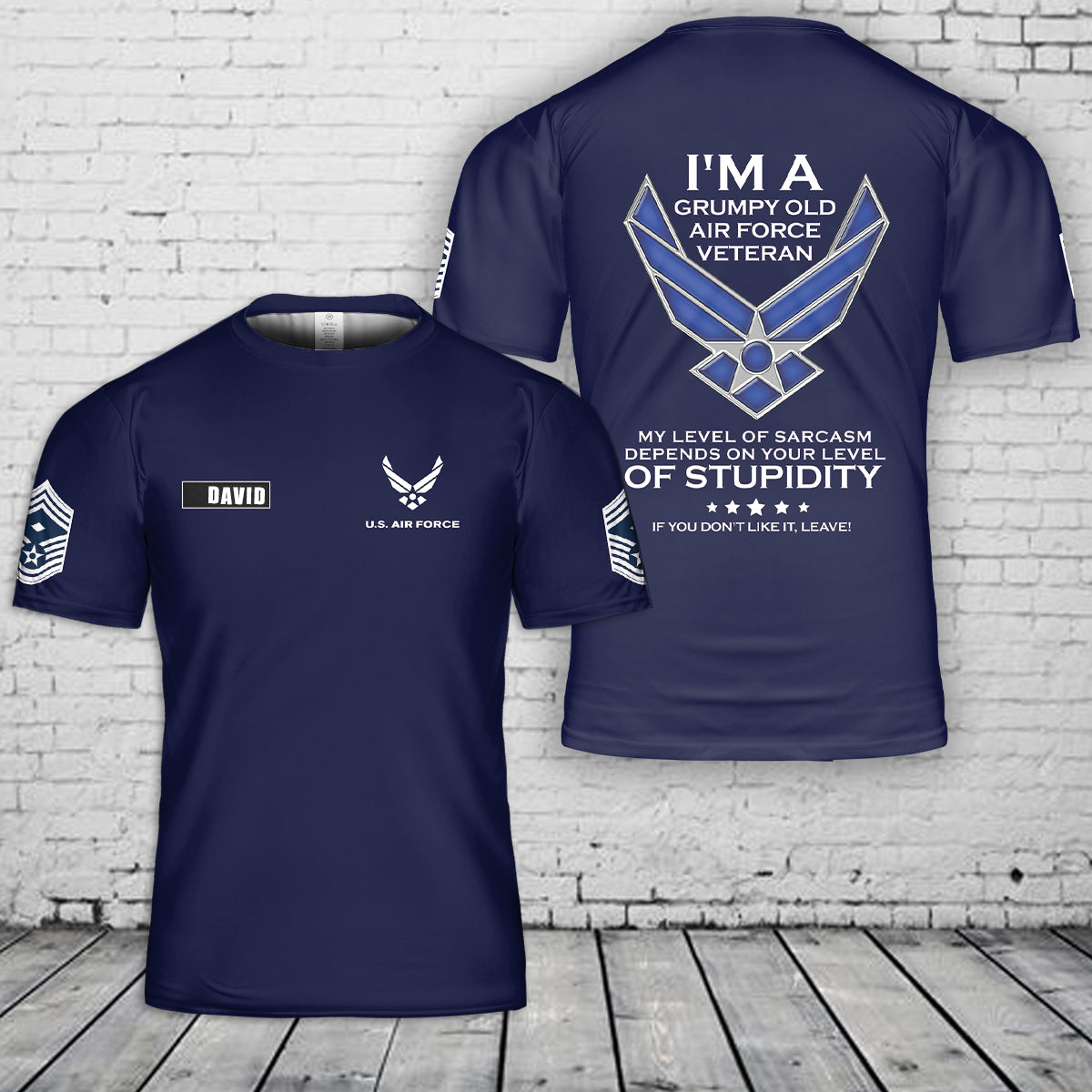 Custom Name & Rank US Air Force 3D T-Shirt