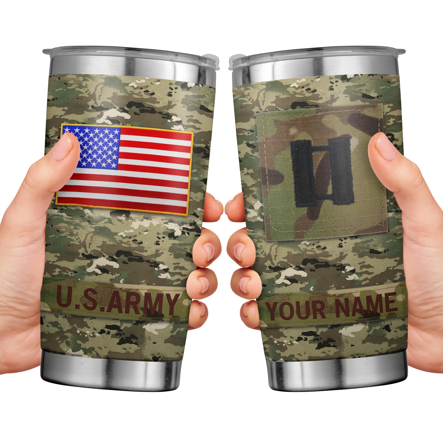 Custom Name & Rank US Army Tumbler 20oz NLSI0404PL09