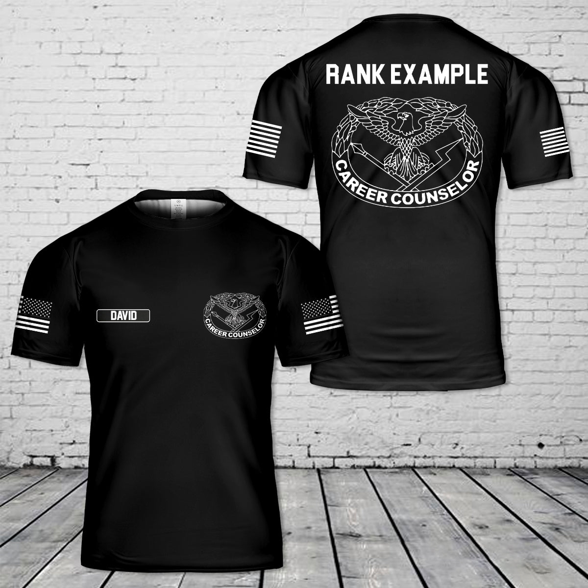 Custom Name & Rank Army Career Counselor Identification Badge 3D T-Shirt