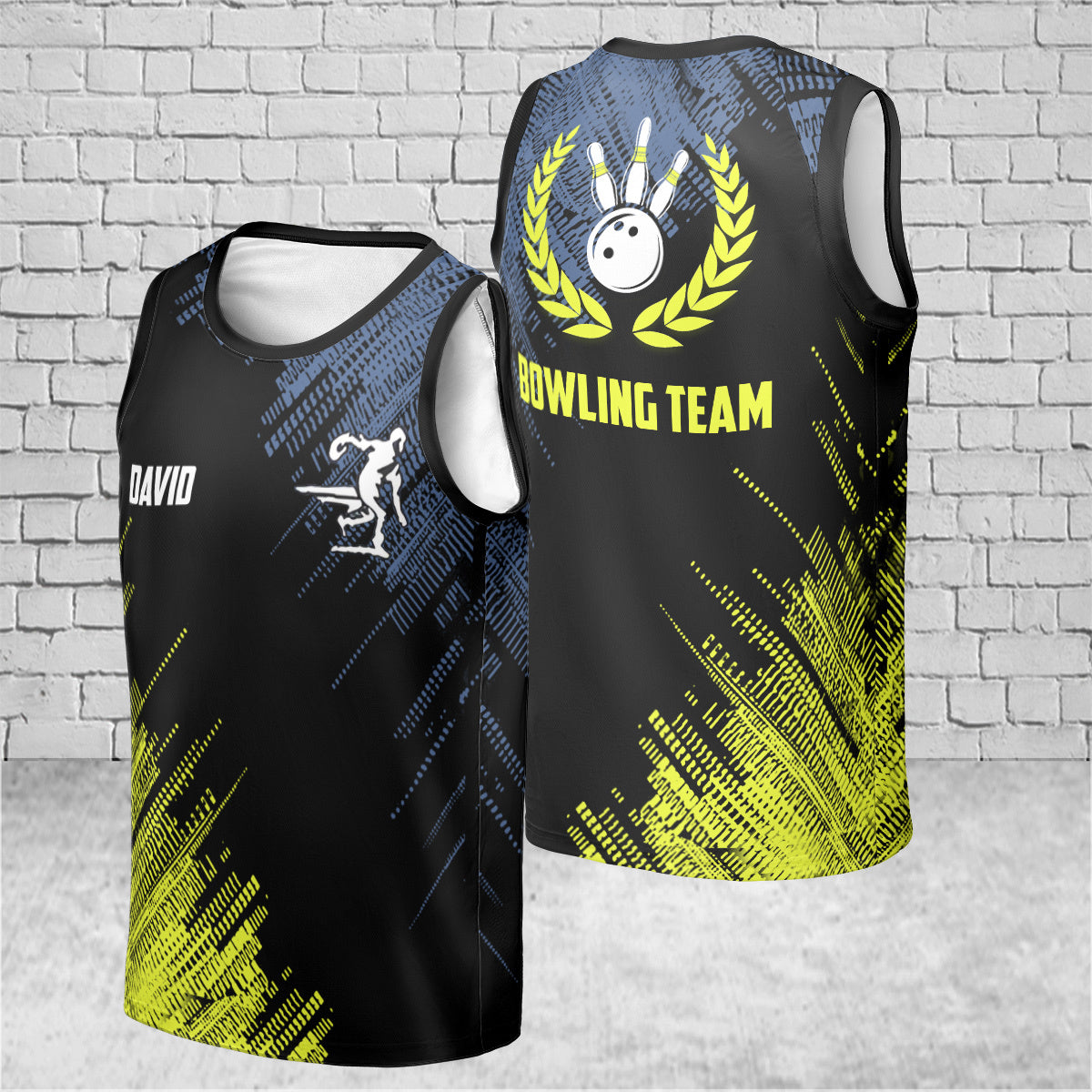 Custom Name & Team Bowling AOP Sleeveless Jersey Tank Top