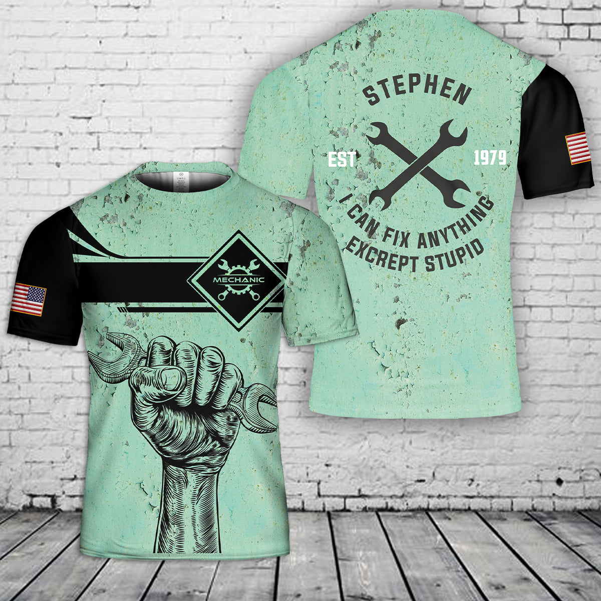 Custom Name & Year Mechanic 3D T-Shirt