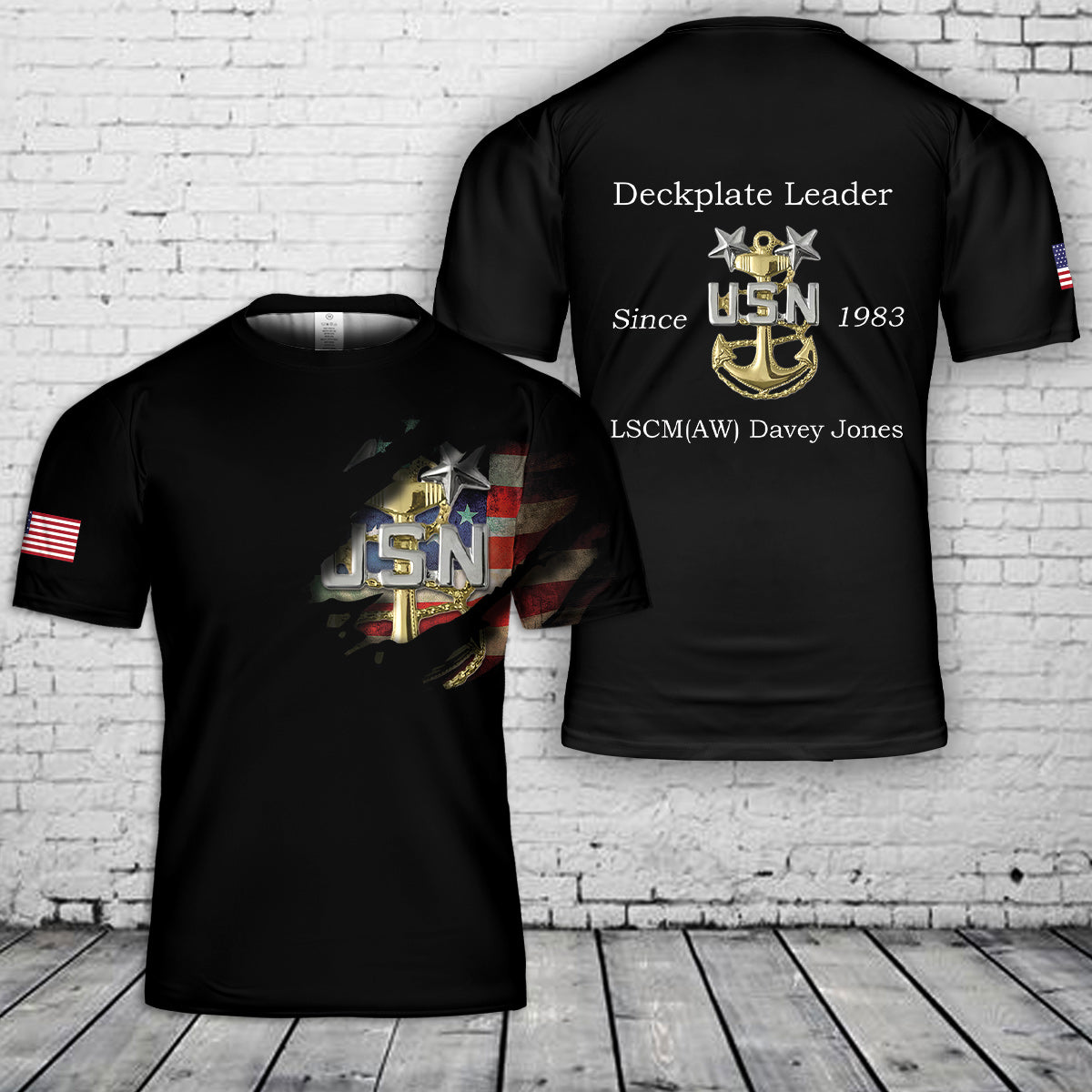 Custom Name & Position US Navy Chief 3D T-Shirt