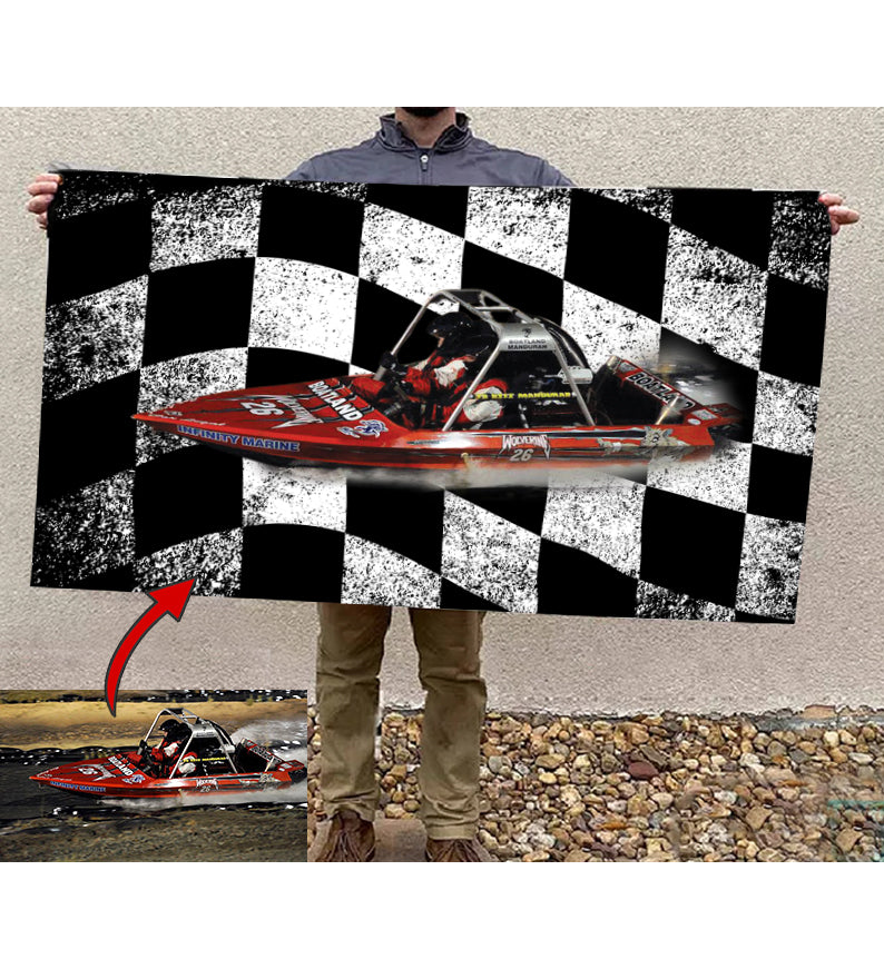 Custom Photo Drag Boat Racing Car House Flag
