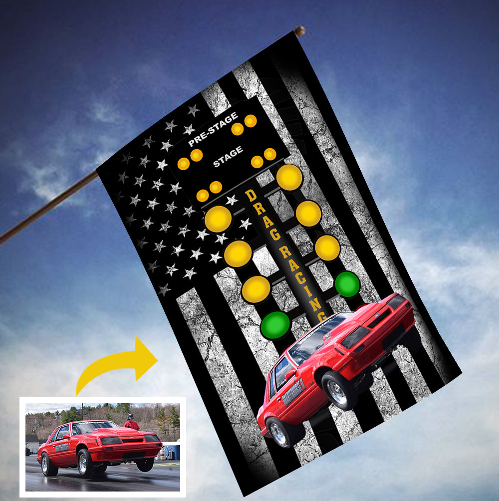 Custom Photo Drag Racing House Flag