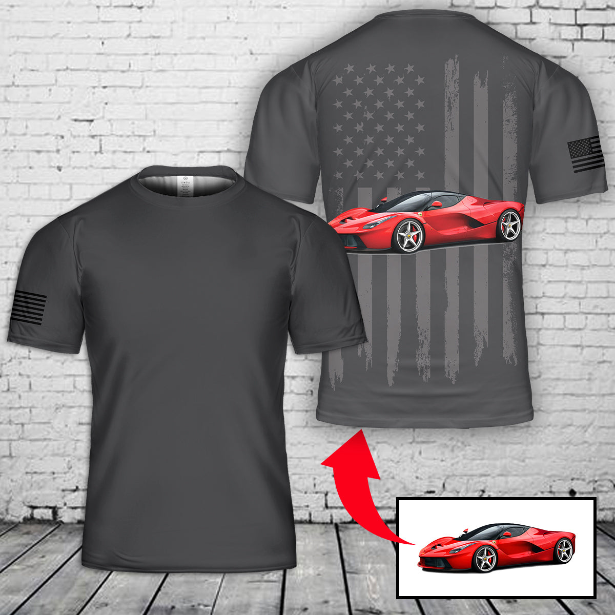 Custom Photo Car Flag 3D T-Shirt NLSI2211PD04