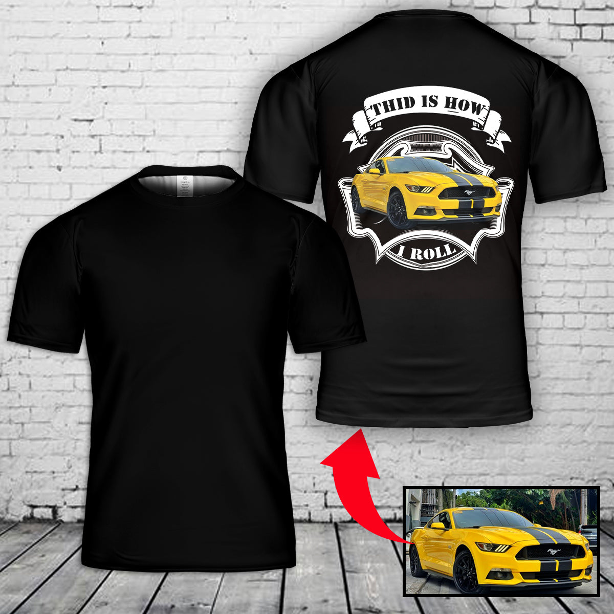 Custom Photo Car Flag 3D T-Shirt NLSI2211PD06
