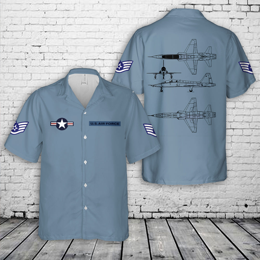 Custom Rank US Air Force Northrop T-38 Hawaiian Shirt NLSI1005PT11
