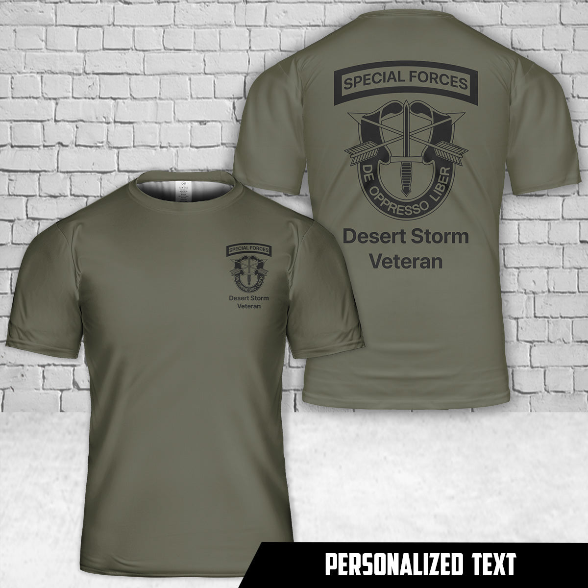 Custom Text US Army Special Forces T-Shirt 3D