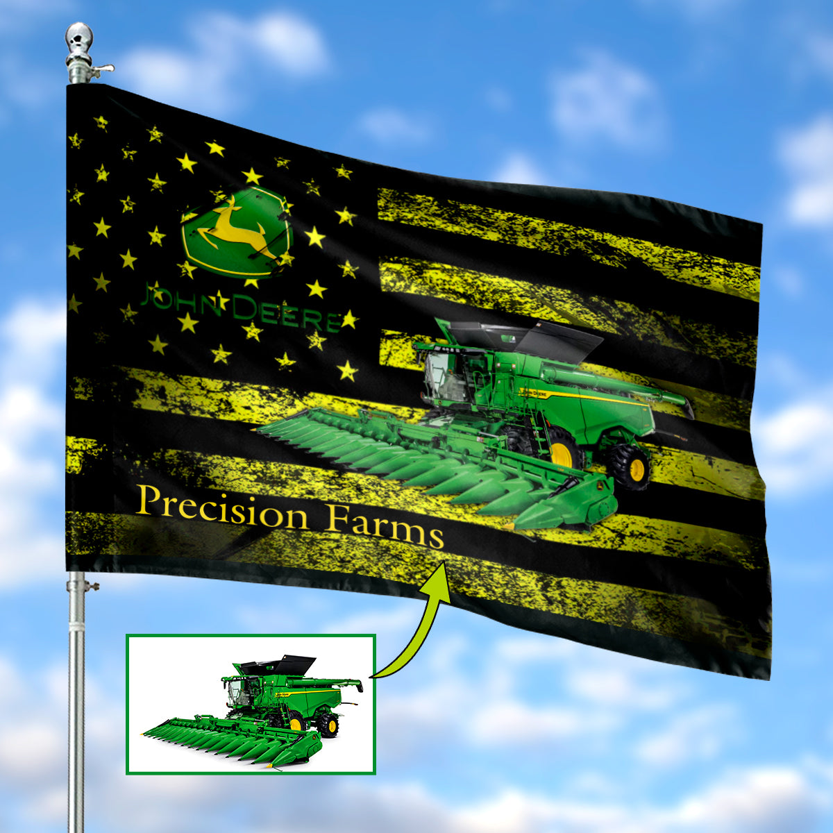 Custom Tractor Tractor & Text House Flag NLSI0708PT10