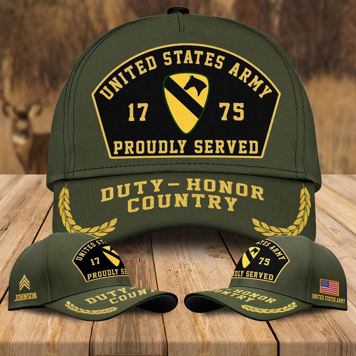 Custom US Army Veteran Proudly Served Cap