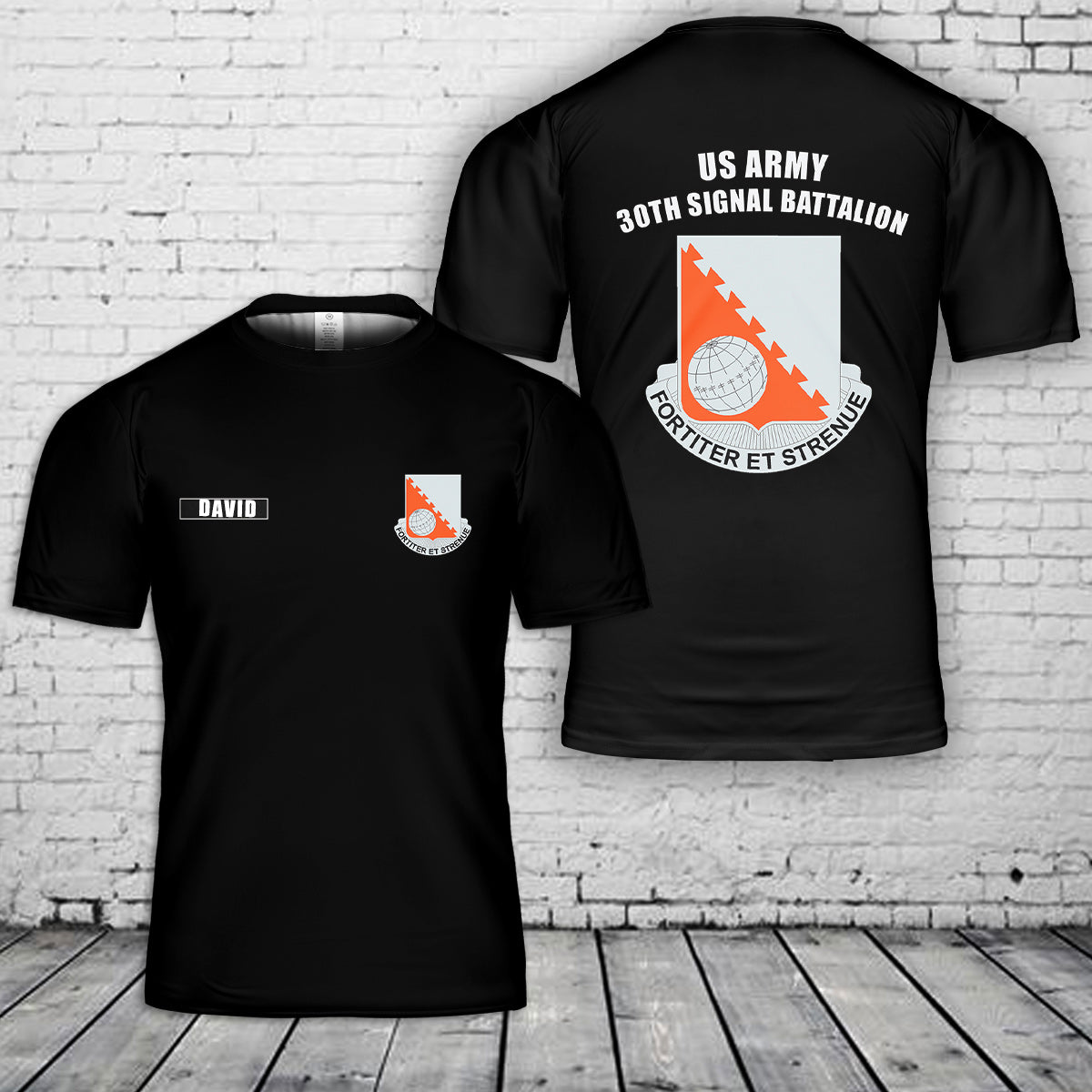 Custom name US Army 30th Signal Battalion 3D T-Shirt