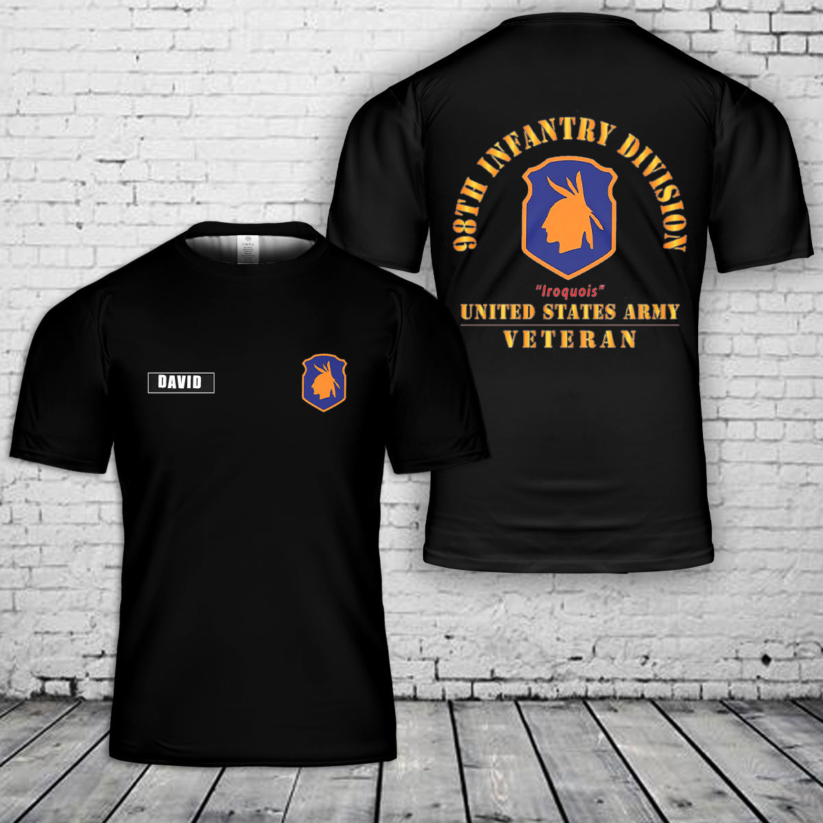 Custom name US Army 98th Infantry Division 3D T-Shirt