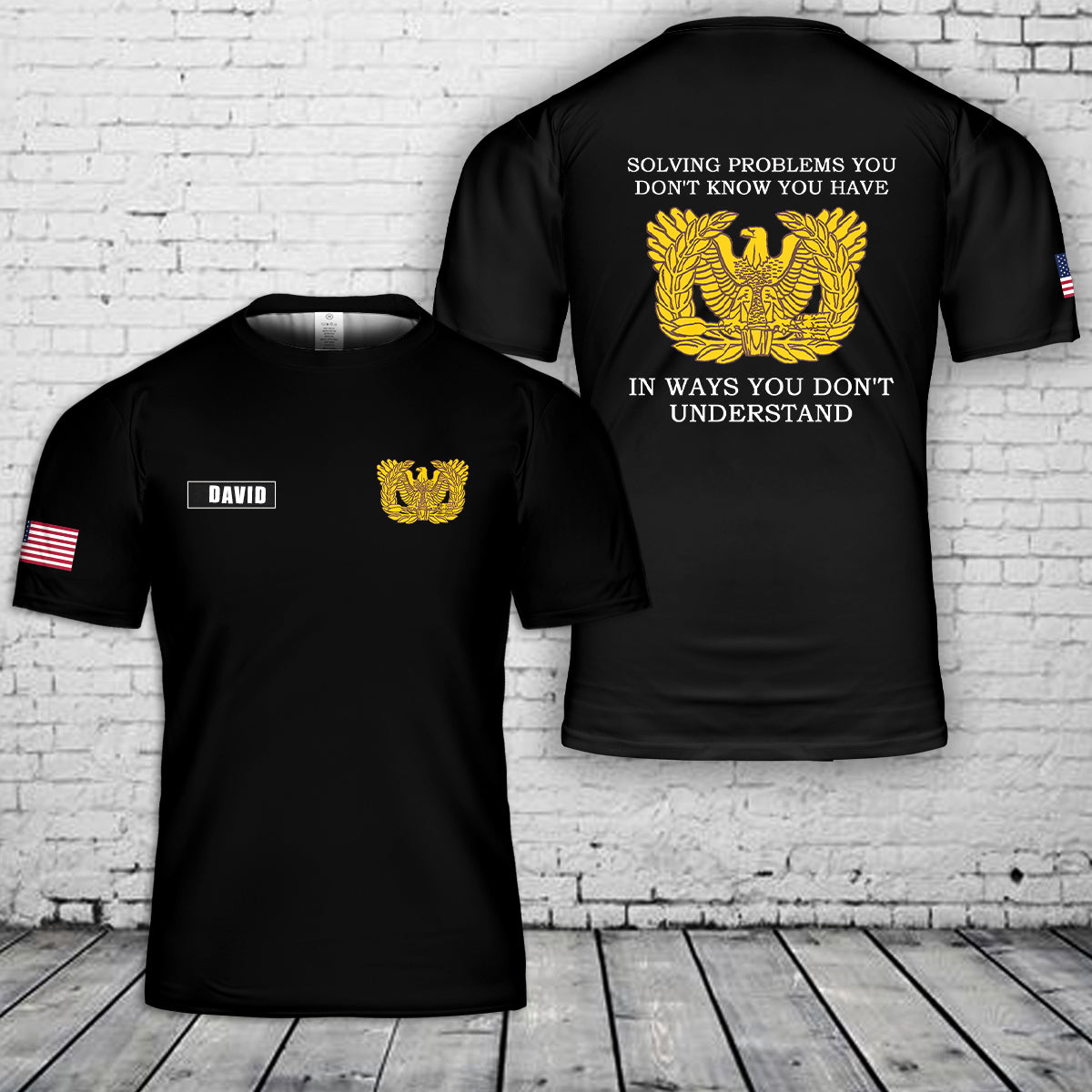 Custom name US Army Warrant Officer Solving Problems You Don't Know 3D T-Shirt