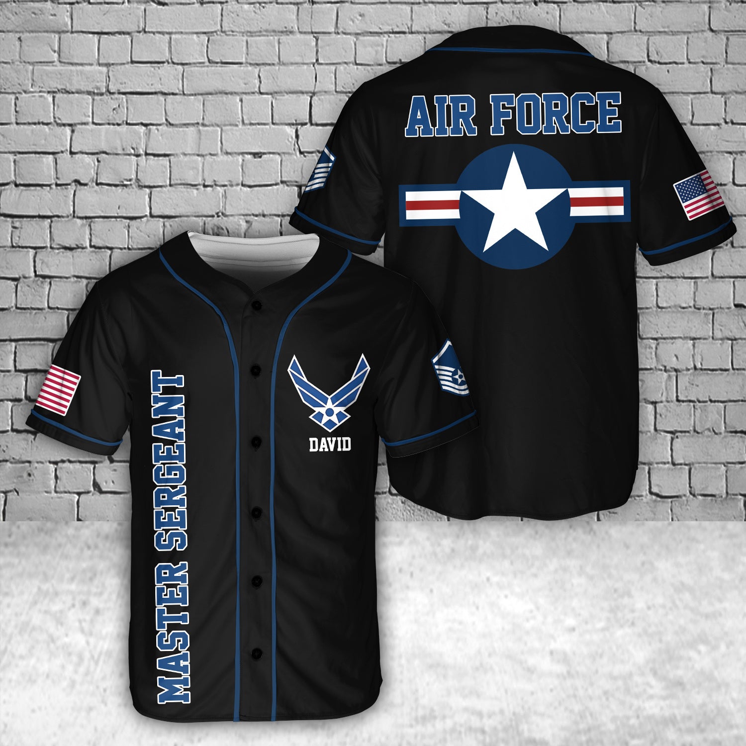 gears air force Custom name & Rank US Air Force Baseball Jersey – Merch Gears