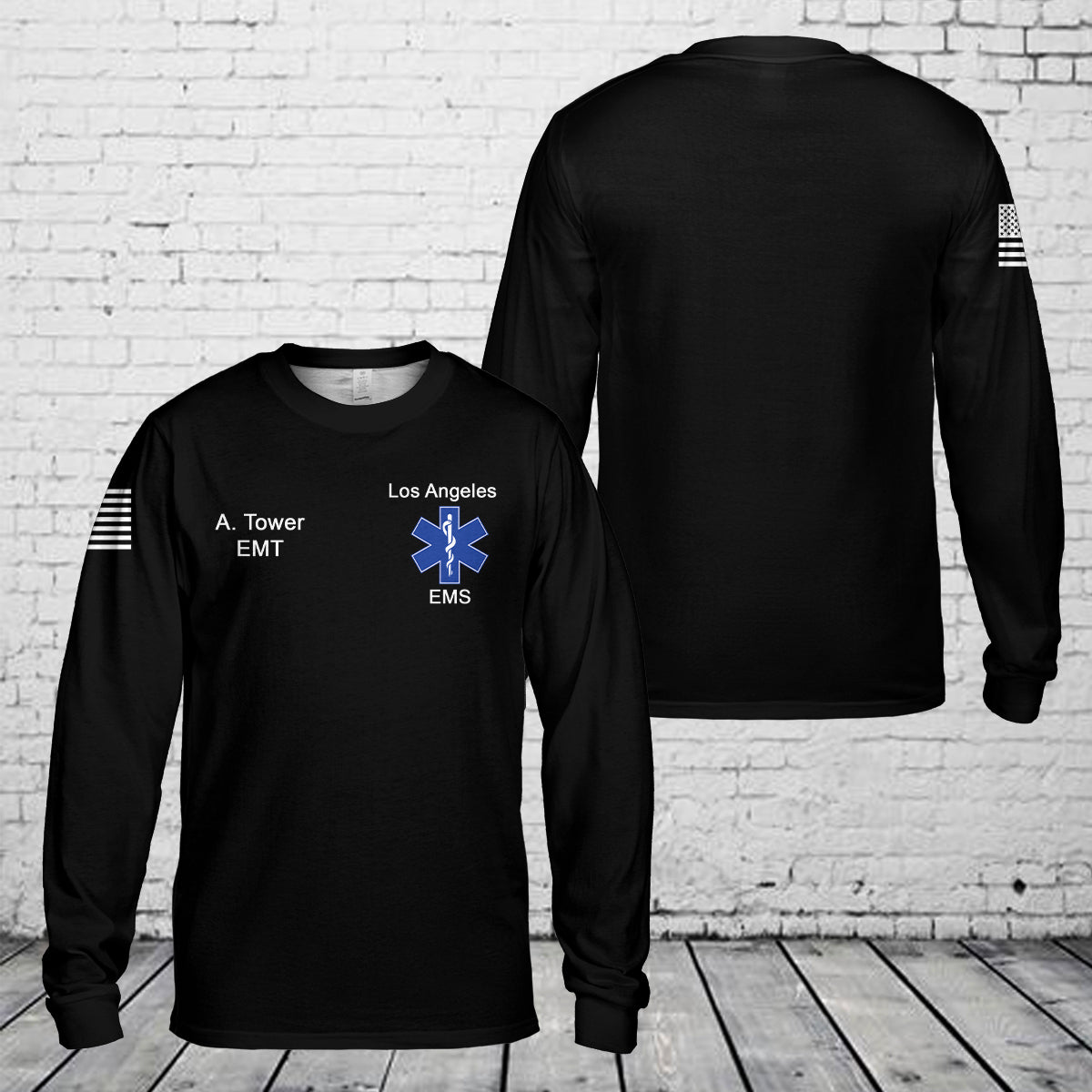 Custom name & The EMS/EMT Long Sleeve Shirt