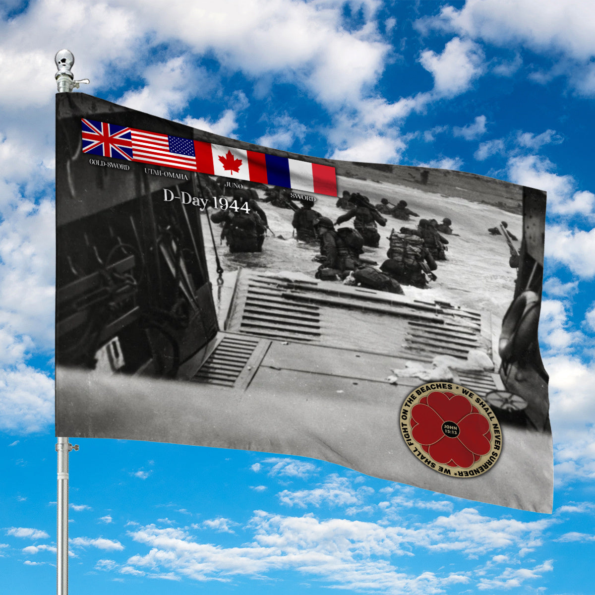 D-Day 80th Anniversary House Flag