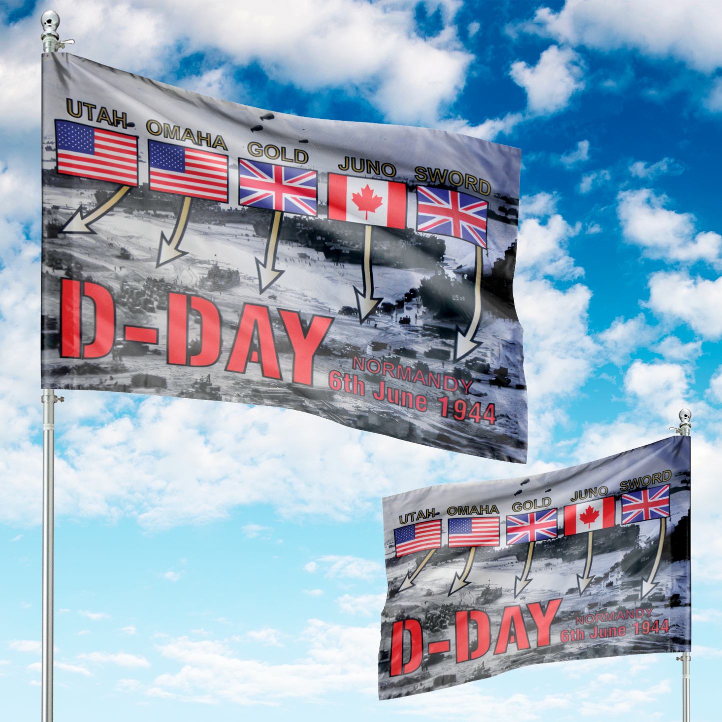 D-Day 80th Anniversary House Flag