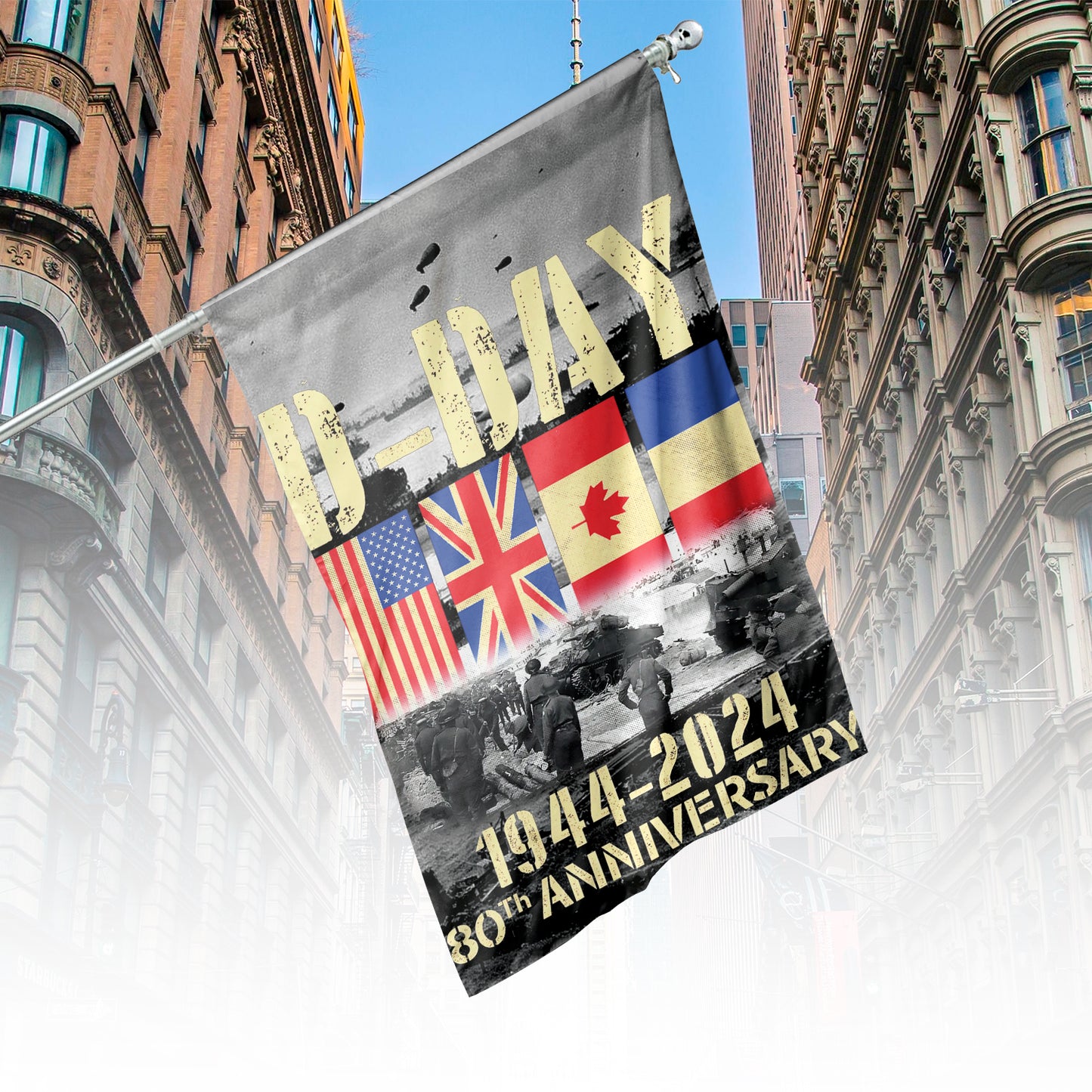 D-Day 80th Anniversary House Flag