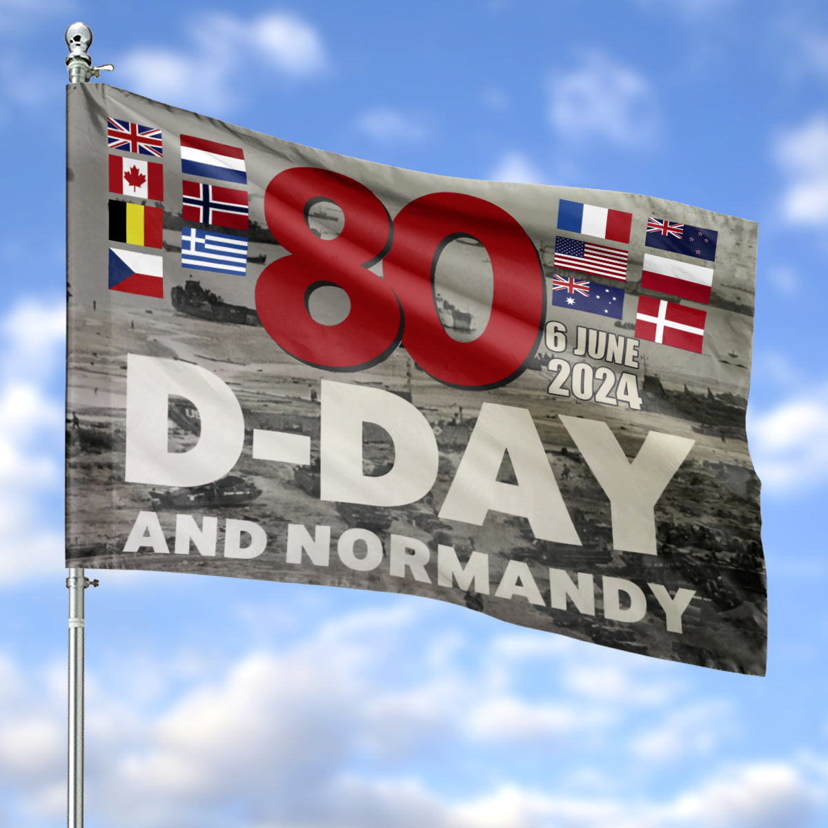 D-Day Anniversary 2024 House Flag